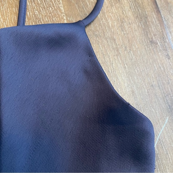 Formal Vivian Diamond Elegant Evening Low Back Maxi Gown Cowl Neck Side Slip S/M - Picture 6 of 12